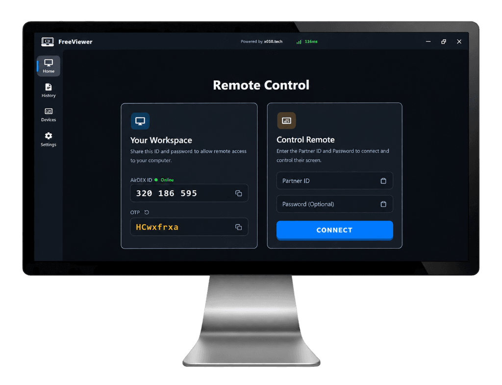 AirDEX Secure Remote Desktop Interface
